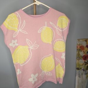 Pink Lemon Print Kids Top